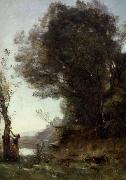 Jean Baptiste Camille  Corot appelskord i ariccia oil painting artist